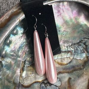 Sterling silver 925 and blush pearl drop earrings